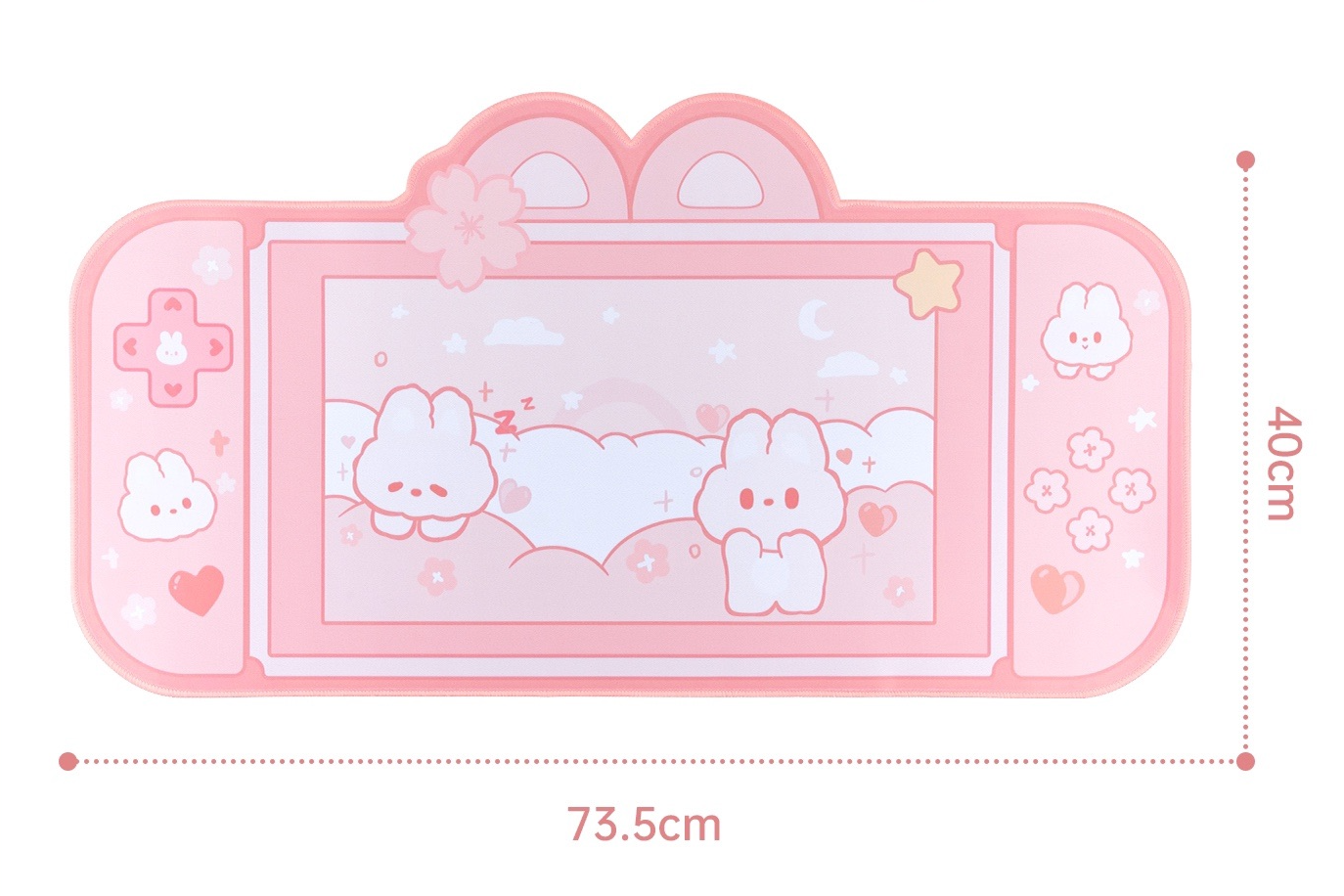 Fluffy Bunnies Console Kawaii XL Gaming Mousepad Desk Mat