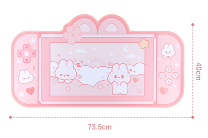 Fluffy Bunnies Console Kawaii XL Gaming Mousepad Desk Mat