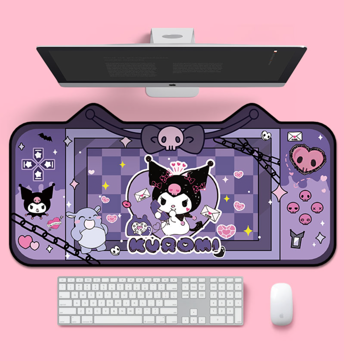 Kuromi Game Console Designs Kawaii XL Gaming Mousepad Desk Mat