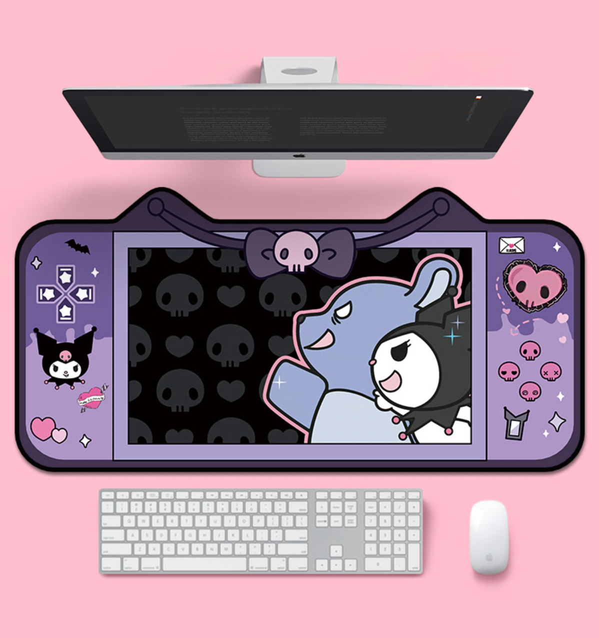 Kuromi Game Console Designs Kawaii XL Gaming Mousepad Desk Mat