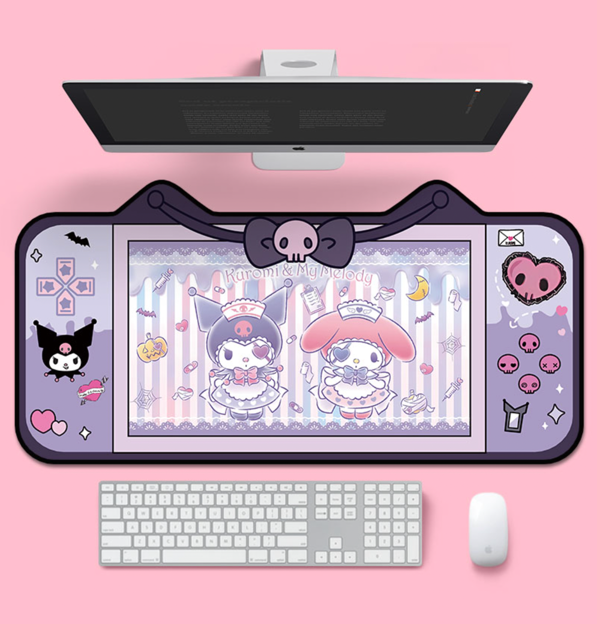 Kuromi Game Console Designs Kawaii XL Gaming Mousepad Desk Mat