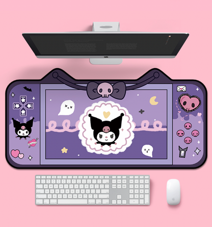 Kuromi Game Console Designs Kawaii XL Gaming Mousepad Desk Mat