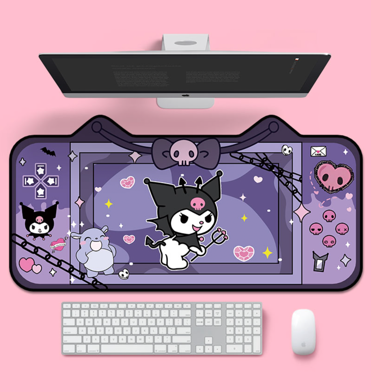 Kuromi Game Console Designs Kawaii XL Gaming Mousepad Desk Mat