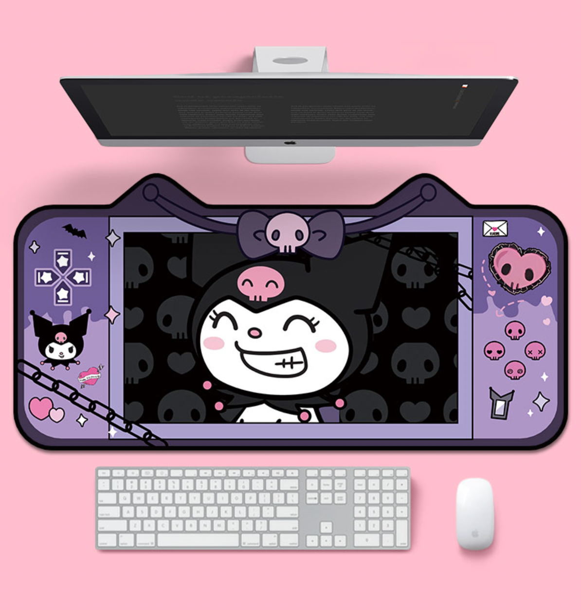 Kuromi Game Console Designs Kawaii XL Gaming Mousepad Desk Mat