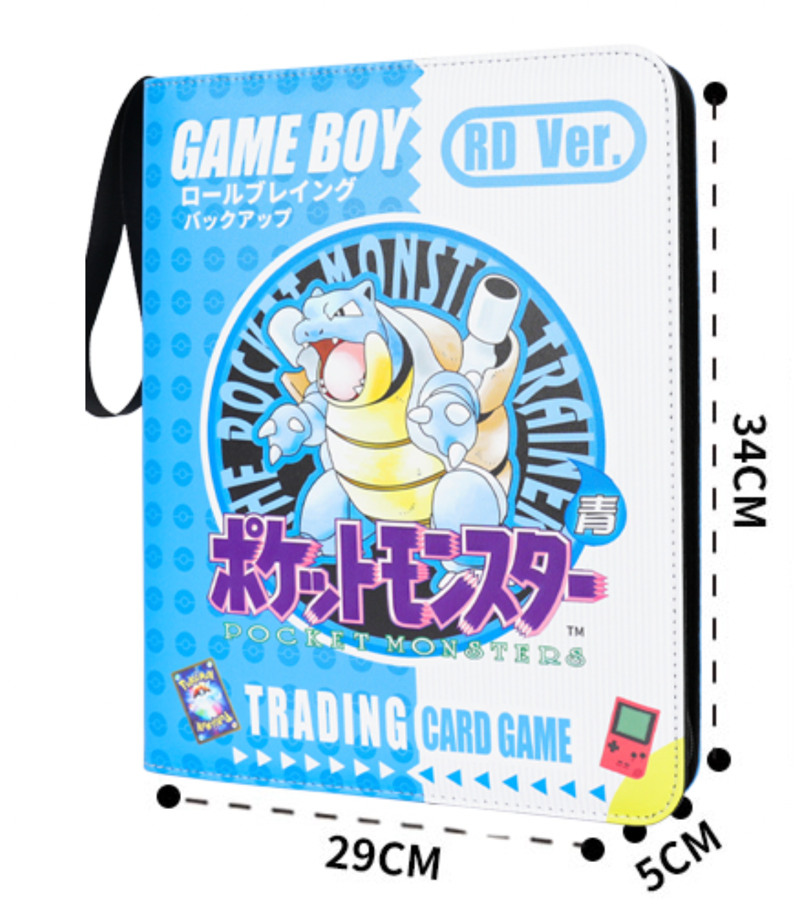Retro Pokemon Gameboy 9-Pocket TCG Leather Card Binder