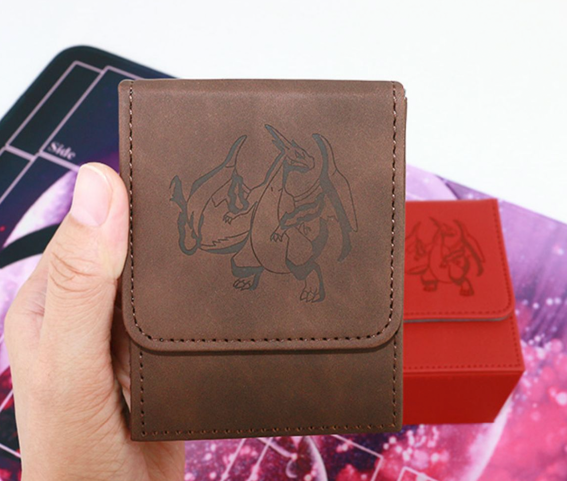 Charizard Engraved PU Leather Deck Box