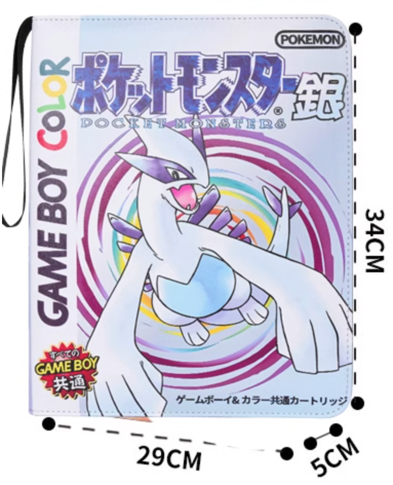 Pokemon Gameboy Gold Silver & Crystal Version 9-Pocket TCG Leather Card Binder
